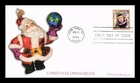 DR JIM STAMPS US COVER CHRISTMAS ORNAMENTS SANTA CLAUS FDC FLEETWOOD