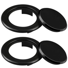 Prudiut 2 Inch Patio Table Umbrella Hole Ring and Cap Set, 2 Set Black