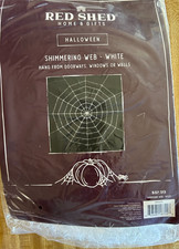 10' Shimmering White Spider Web NEW Halloween Decoration, Red Shed
