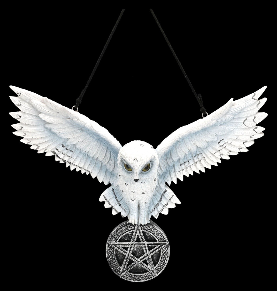 Wall Relief Snowy Owl Talisman Magical Guardian Fantasy Decor H 19.5Cm