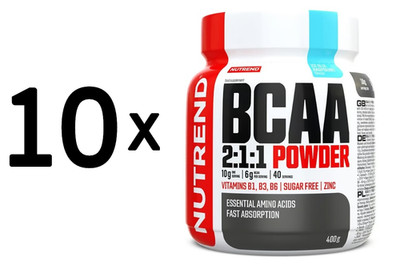 10 x Nutrend BCAA 2:1:1 Powder, Icy Blue Raspberry - 400g (47,50 EUR/kg)