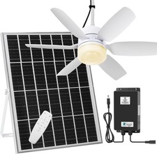 20  Portable Canopy Fan with Lights  Remote, Solar Powered, Rechargeable Batter
