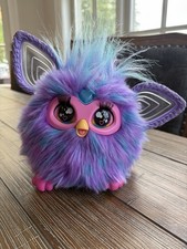 Furby Purple Plush Tie Dye Interactive Toy 2023 Glowing Ears Tested Working