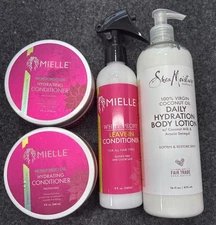 Mielle Mongongo Hydrating Conditioner Lot + White Peony Leave-In & Shea Moisture