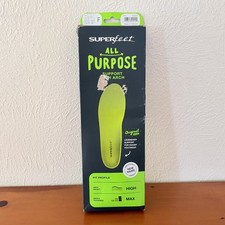Superfeet All Purpose High Arch Insoles Size F US M 11.5-13, W 12.5