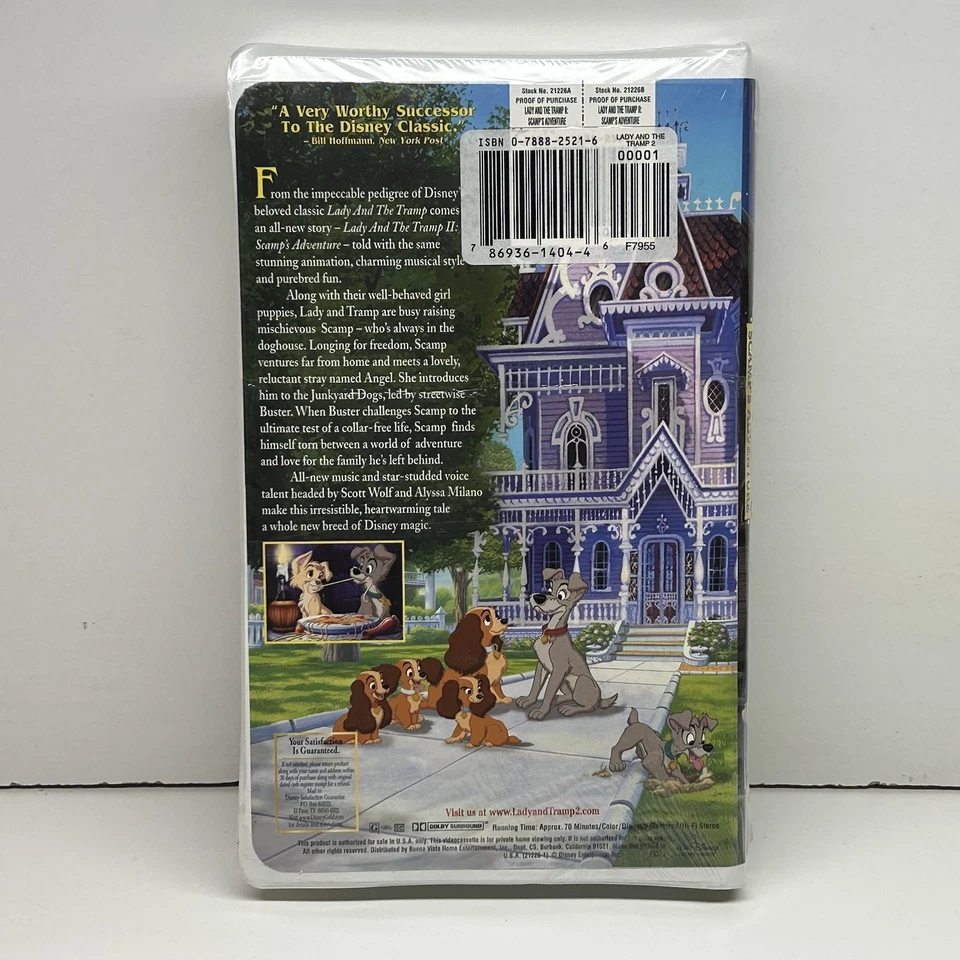Lady & Tramp II Scamp’s Adventure - New Sealed! VHS Disney Video Tape Clamshell - Image 4 of 4
