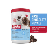 SlimFast Original Meal Replacement Shake Mix, Rich Chocolate Royale, 20.18 oz, 2