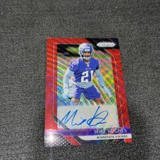 2018 Panini Prizm Rookie Auto Red Wave #RA-MHU Mike Hughes Auto Card #'d /199. rookie card picture