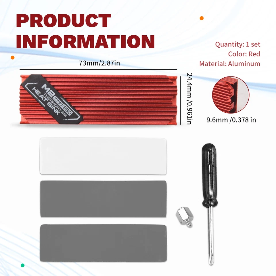 Ultrathin M.2 SSD Heat Sink M2 2280 Solid State Hard Disk Aluminum Heatsink8440 - Image 4 of 4