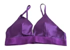 Juicy Couture Bralette Womens Size L Purple Satin Wireless Logo Sleepwear Bra