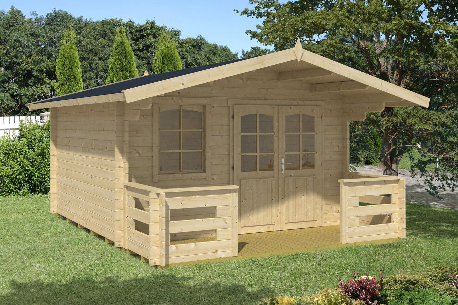 Gartenhaus Sauerland 1 +Terrasse Vordach Blockhaus ...