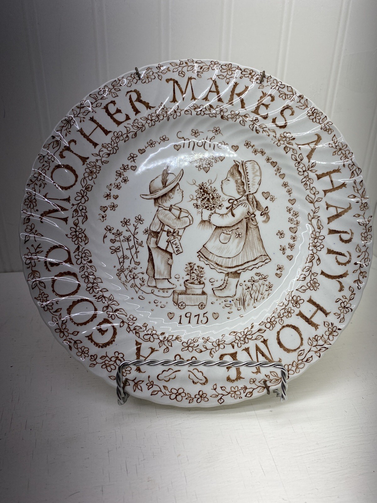 Vintage Staffordshire Porcelain Plate England Royal Crownford “ MOTHER”
