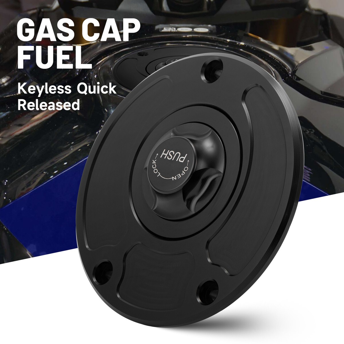 Keyless Fuel Gas Tank Cap Cover For Kawasaki Ninja ZX10R