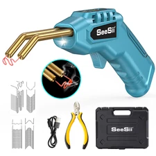 SeeSii Cordless Hot Stapler Car Bumper 200 Staples Welder Gun Plastic Repair Kit