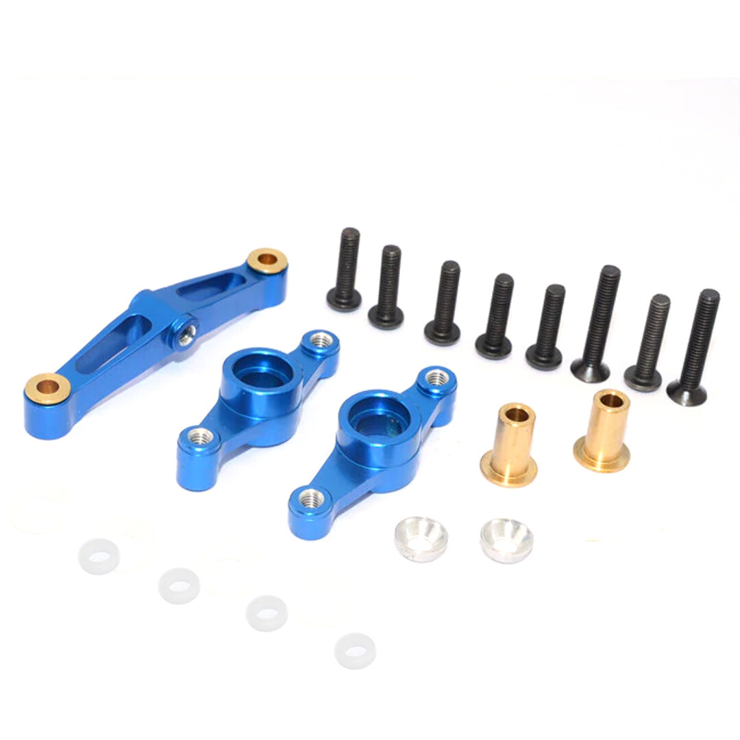 NEW GPM Alum Steering Assembly Blue Tamiya TT-02 FREE US