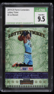 2019 PANINI CONTENDERS LOTTERY TICKET JA MORANT ROOKIE #2 CSG 10