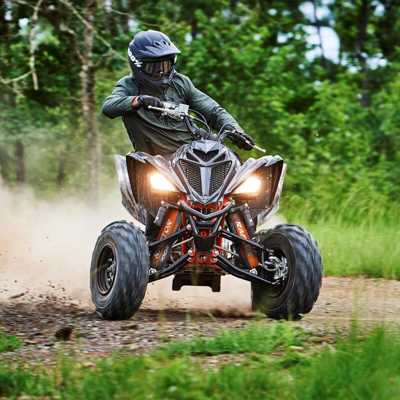 Front+Rear Orange Shock Covers + Brake Pads for Yamaha Raptor 700 R SE 2006-2012 - Image 3 of 4