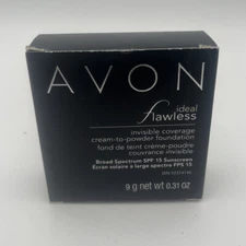 Avon Ideal Flawless Invisible Coverage Cream To Powder Foundation SPF 15 Caramel