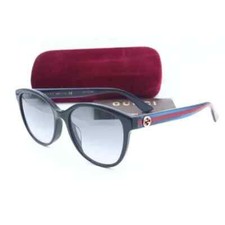 Gucci GG 0703SK 003 Black Cat Eye Sunglasses Gray Lenses 55mm