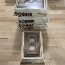 Donner Solid Oak Double Outlet Plates LOT OF 5
