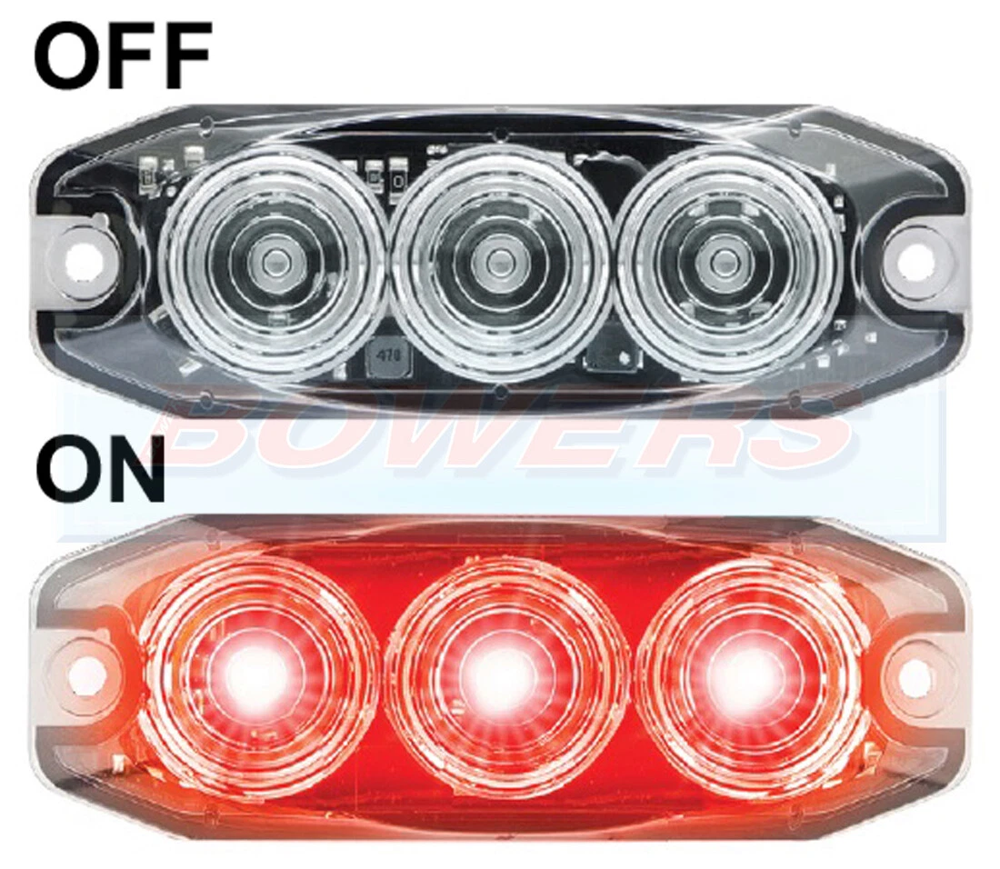 12v/24v LED Low Profile CLEAR REAR FOG Light Lamp Kit Car E-Approved ECE SVA
