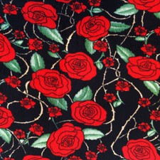 Red Roses Allover Print Fleece Fabric - 60" Wide - Sold by The Yard Bolt
