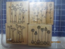 Stampin Up Rubber Stamp Set - Simple Somethings - 4 Used Stamps - 2003