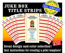 140 Jukebox title strips (u1A101) RED  blank sheeds incl. PRINT-TEMPLATE