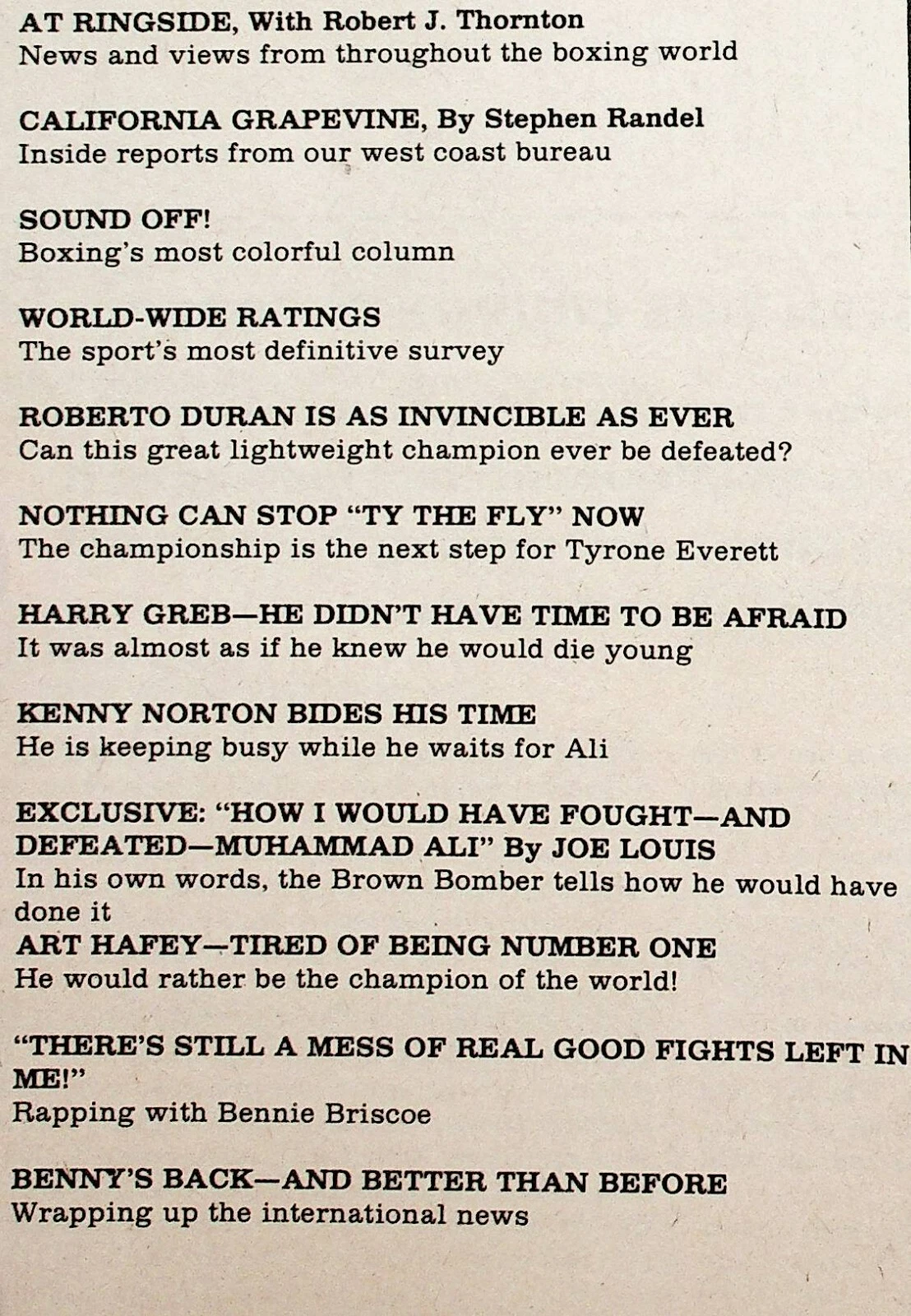 1976 May World Boxing Magazine Joe Louis Muhammad Ali Roberto Duran Kenny Norton - 画像3/7