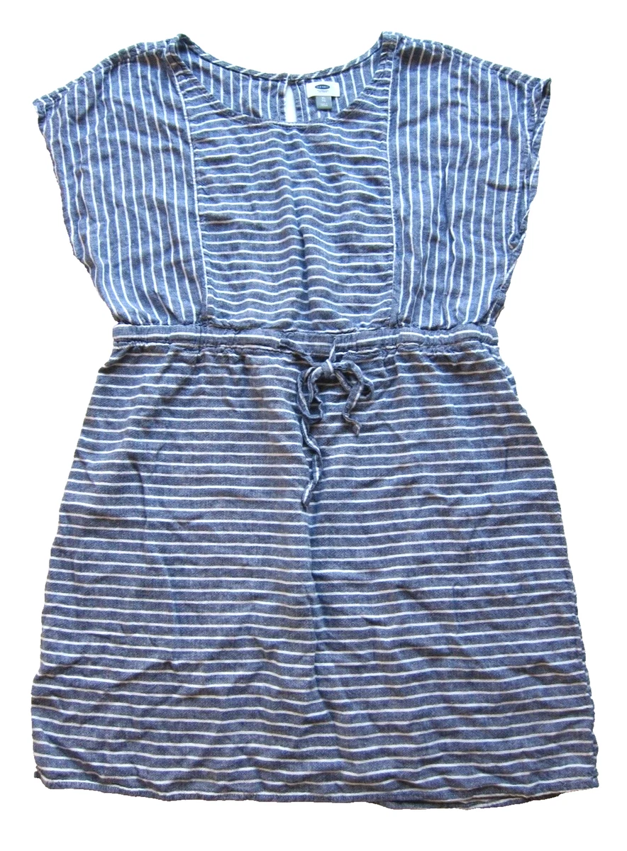 old navy linen striped dress Fit & Flare Sleeveless Linen-Blend Midi Dress