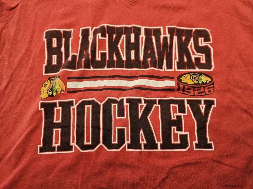 Chicago Blackhawks NHL Women's V-neck T-shirt Size S Soft As A Grape - Image 2 of 4