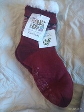 MUK LUKS Womens Cabin Socks w/ Jojoba Oil Sz S/M 5-7  Non Slip Red Black NWT