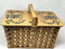 Vintage Camellia Sinesis Tea Picnic Basket With Accessories 