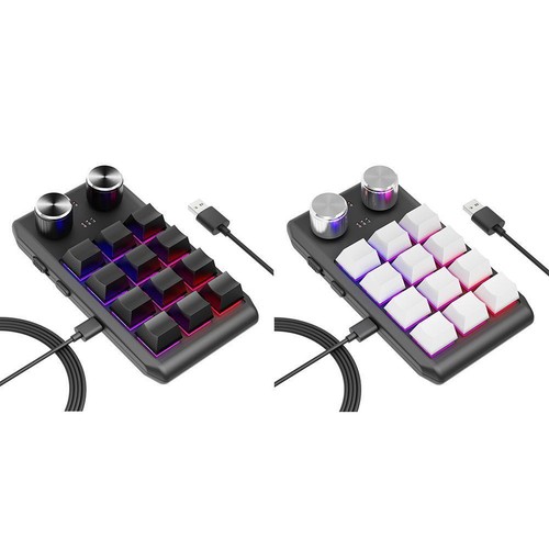12 Key Keyboard Custom Shortcuts RGB Programmable Keys Bluetooth W8Z9 - Afbeelding 8 van 20