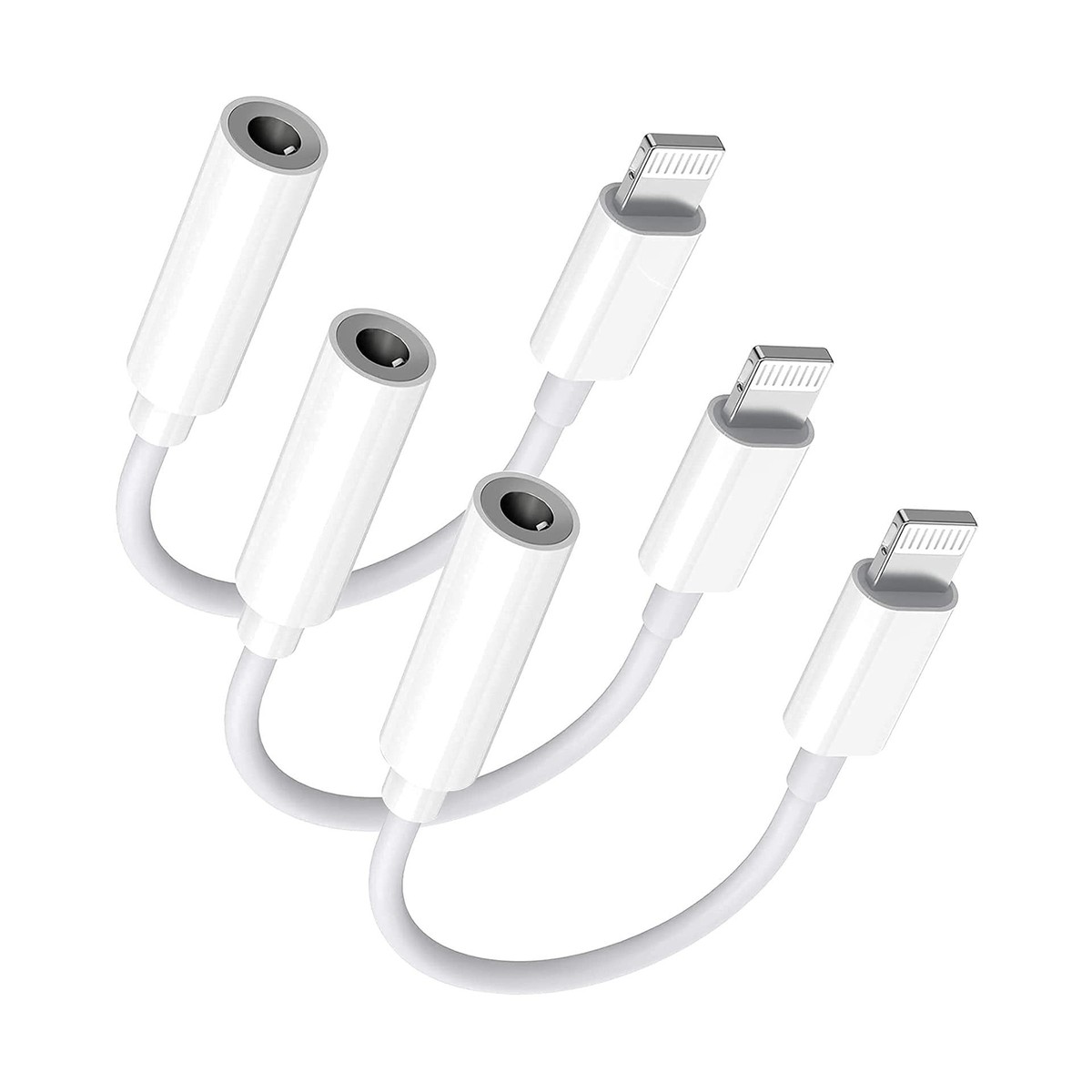 Lightning to mm Headphone Jack Adapter, [Apple MFi Certified] Pack 