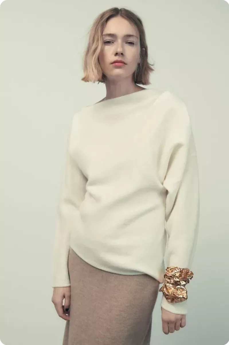 Zara asymmetric sweater cheap