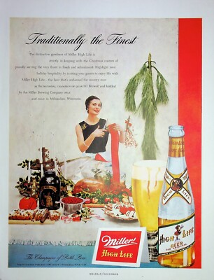Original Miller Brewing Ad: Girl is getting ready for party with Miller High