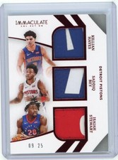 2020-21 Panini Immaculate Triple Rookie Patch Killian Hayes/Saddiq Bey/Isaiah St