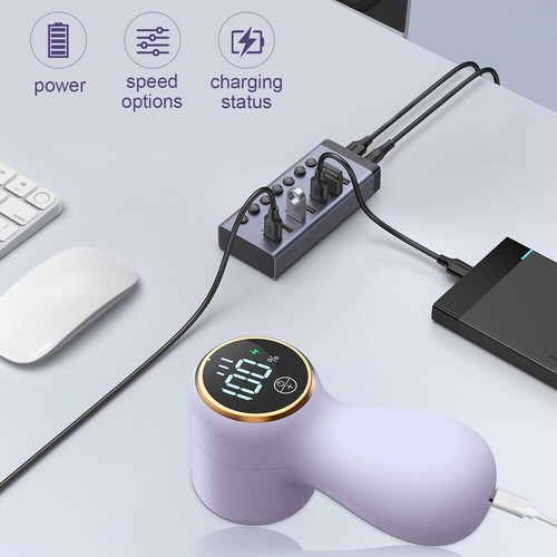 Fabric Shaver Electric Lint Remover Rechargeable Sweater Defuzzer 3 Speeds NEW - Picture 8 of 13