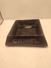 Vintage 1995 CAMEL Ashtray Genuine Taste Genuine Nightlife Black Ceramic Ashtray