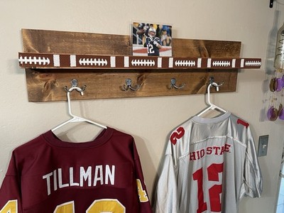 NEW Football Coat Rack w/ Shelf, Towel Rack Entryway/Key Organizer w/ Hooks!