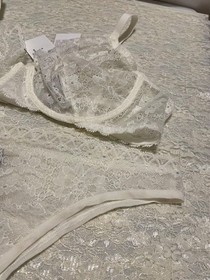 La Perla Studio Rosa 32D XS Full Cup Cup Bra Brief Panty Set Ivory