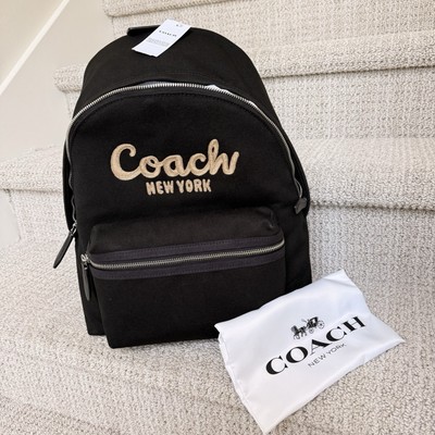 ? 100% authentic NWT Coach Black Canvas Cargo Backpack with  display picture 1