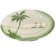 Large Jackson China Century Rest. Equip. NYC Airbrushed Palm Tree 10” Platter