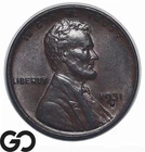 1931-D Lincoln Cent Wheat Penny, Choice AU Denver Date