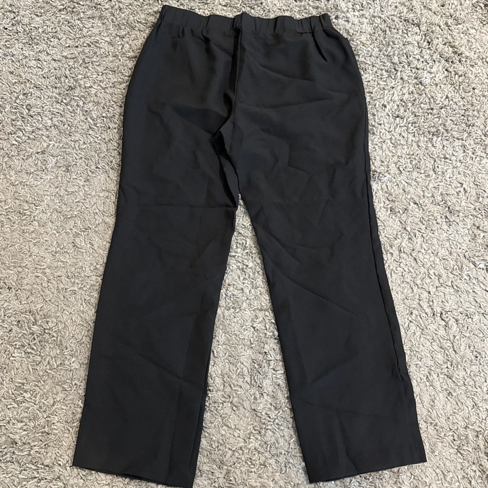 NEW XL Cintas Pants Women Black Pull On Straight Leg Uniform Elastic Waist - Image 2 of 4