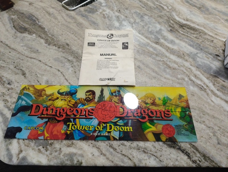 D&D: Tower Of Doom Premium Arcade Marquee Insert Reproduction Header Backlit