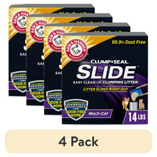 4 pack ARM HAMMER Clump Seal SLIDE Clumping Cat Litter, 14 lbs