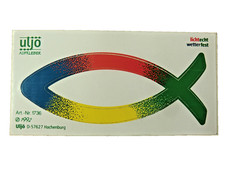 ♥Auto Aufkleber♥Regenbogen♥Jesus Fisch♥Religiöses Motiv♥Lichtecht♥Wetterfest♥