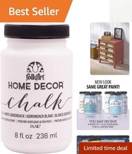 Versatile 8oz Home Decor Chalk Paint - Ultra-Matte White Adirondack, Made in USA